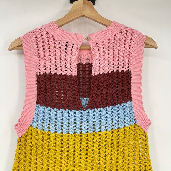 & Other Stories x Sindiso Khumalo | NWT Colour-Blocked Hand-Crocheted Top M - Picture 8 of 12
